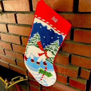 Lands End needlepoint stocking. A Christmas classic for your “ Bill”🎄